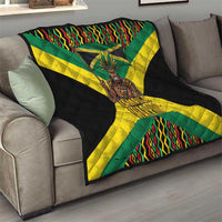 Jamaica Warrior Spirit Quilt Tribal Fighter in Reggae Colors - Wonder Print Shop