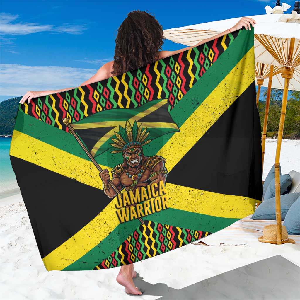 Jamaica Warrior Spirit Sarong Tribal Fighter in Reggae Colors - Wonder Print Shop