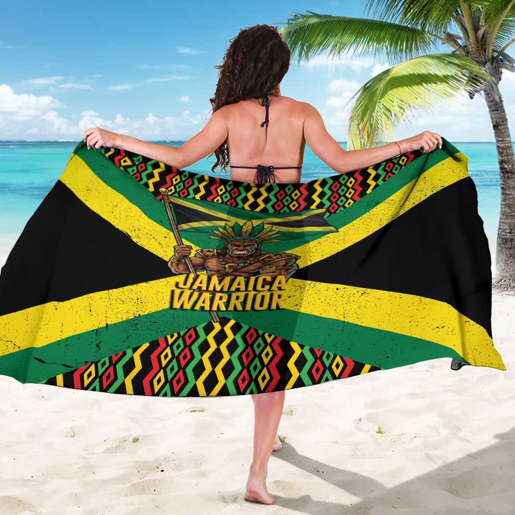 Jamaica Warrior Spirit Sarong Tribal Fighter in Reggae Colors - Wonder Print Shop