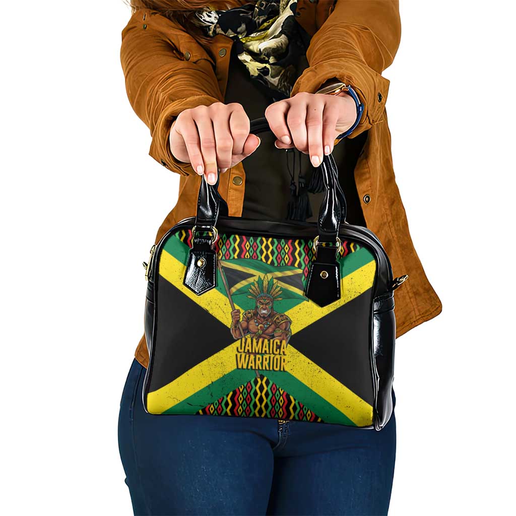Jamaica Warrior Spirit Shoulder Handbag Tribal Fighter in Reggae Colors - Wonder Print Shop
