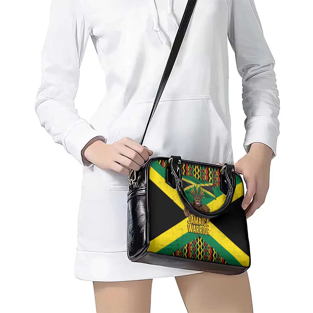 Jamaica Warrior Spirit Shoulder Handbag Tribal Fighter in Reggae Colors - Wonder Print Shop