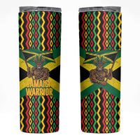 Jamaica Warrior Spirit Skinny Tumbler Tribal Fighter in Reggae Colors - Wonder Print Shop