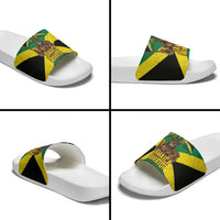 Jamaica Warrior Spirit Slide Sandals Tribal Fighter in Reggae Colors - Wonder Print Shop