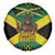 Jamaica Warrior Spirit Spare Tire Cover Tribal Fighter in Reggae Colors - Wonder Print Shop