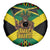Jamaica Warrior Spirit Spare Tire Cover Tribal Fighter in Reggae Colors - Wonder Print Shop