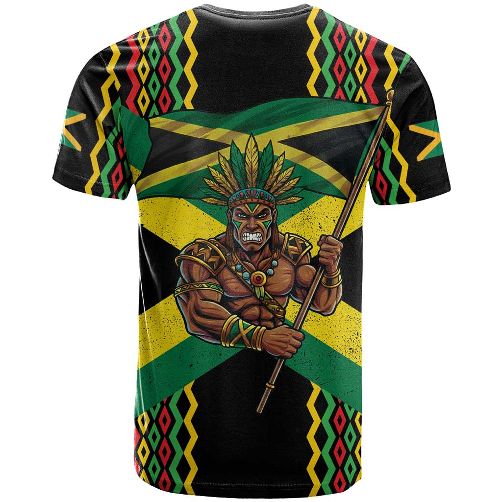 Jamaica Warrior Spirit T Shirt Tribal Fighter in Reggae Colors - Wonder Print Shop