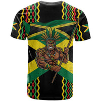 Jamaica Warrior Spirit T Shirt Tribal Fighter in Reggae Colors - Wonder Print Shop