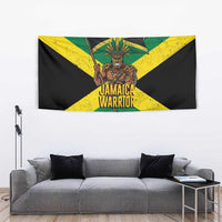 Jamaica Warrior Spirit Tapestry Tribal Fighter in Reggae Colors - Wonder Print Shop
