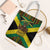 Jamaica Warrior Spirit Tote Bag Tribal Fighter in Reggae Colors - Wonder Print Shop