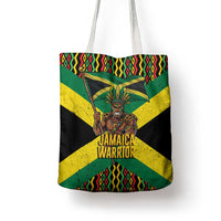 Jamaica Warrior Spirit Tote Bag Tribal Fighter in Reggae Colors - Wonder Print Shop