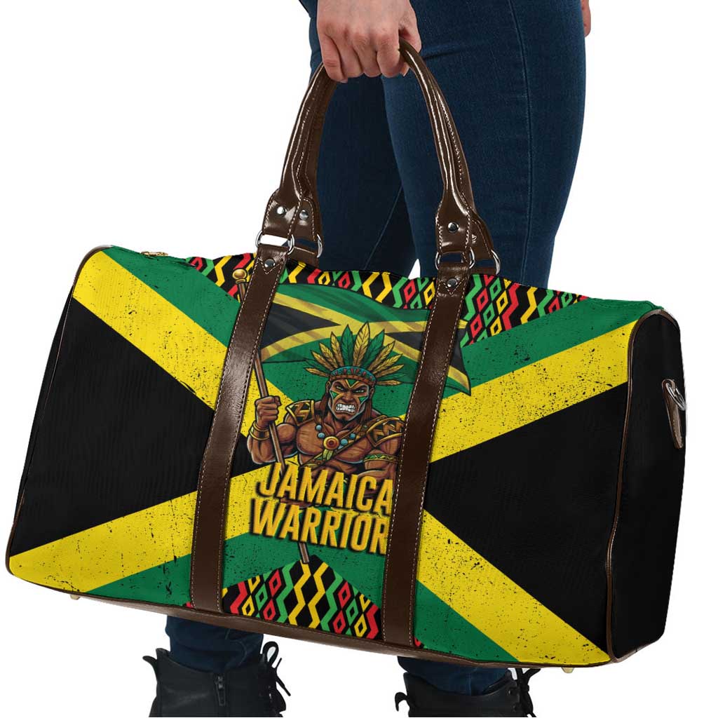 Jamaica Warrior Spirit Travel Bag Tribal Fighter in Reggae Colors - Wonder Print Shop