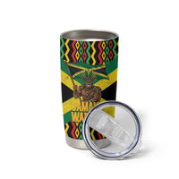 Jamaica Warrior Spirit Tumbler Cup Tribal Fighter in Reggae Colors - Wonder Print Shop