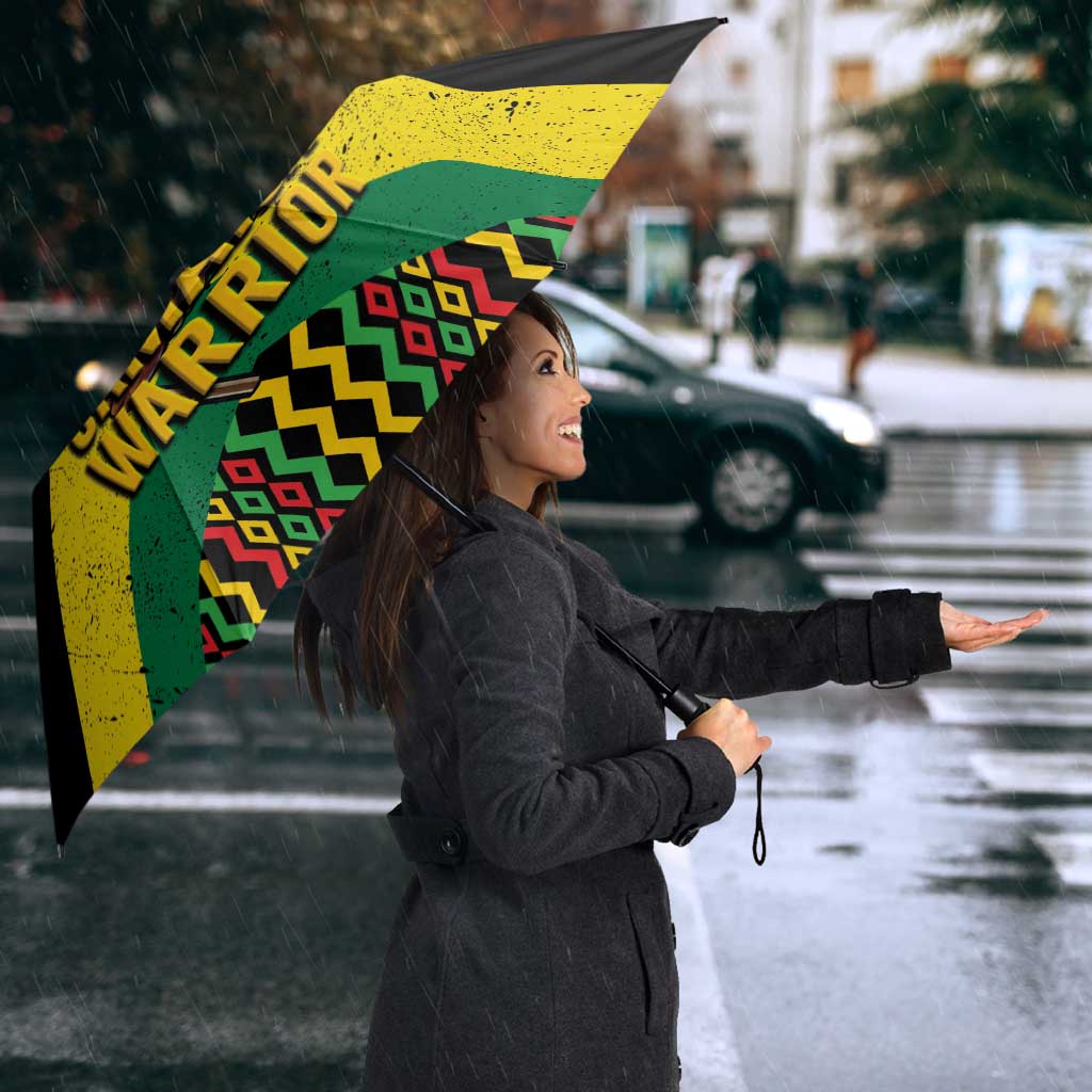 Jamaica Warrior Spirit Umbrella Tribal Fighter in Reggae Colors - Wonder Print Shop