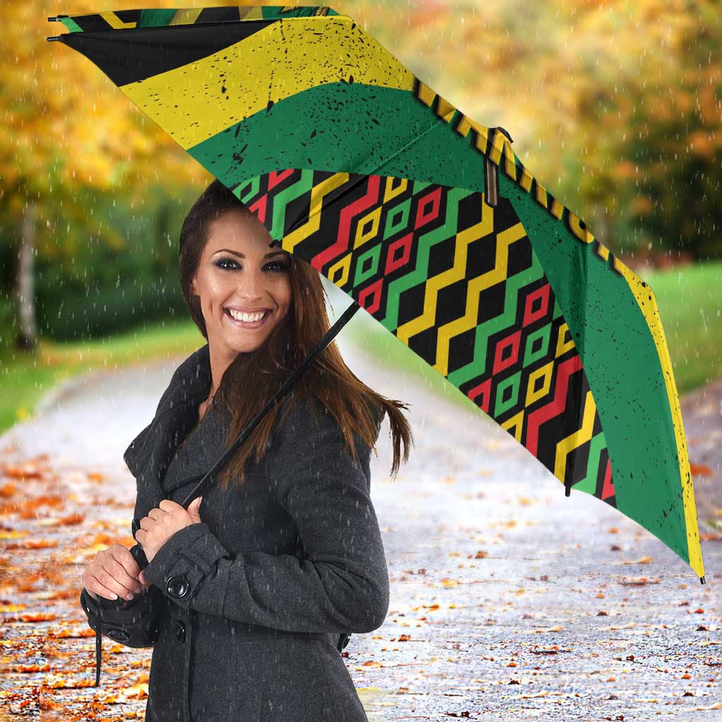 Jamaica Warrior Spirit Umbrella Tribal Fighter in Reggae Colors - Wonder Print Shop