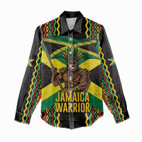 Jamaica Warrior Spirit Women Casual Shirt Tribal Fighter in Reggae Colors - Wonder Print Shop