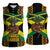 Jamaica Warrior Spirit Women Sleeveless Polo Shirt Tribal Fighter in Reggae Colors - Wonder Print Shop