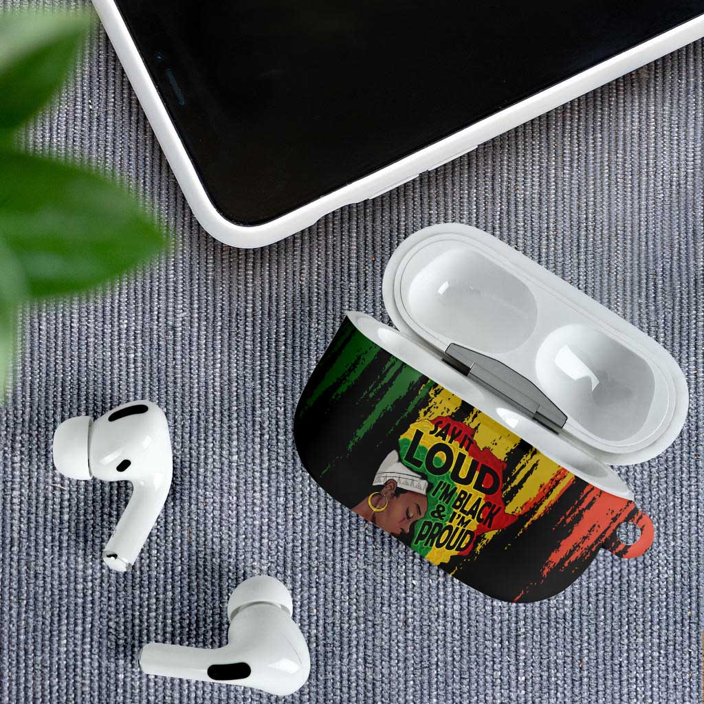 Black History Dreadlocks Map AirPods Case Say It Loud I’m Black and I’m Proud - Wonder Print Shop