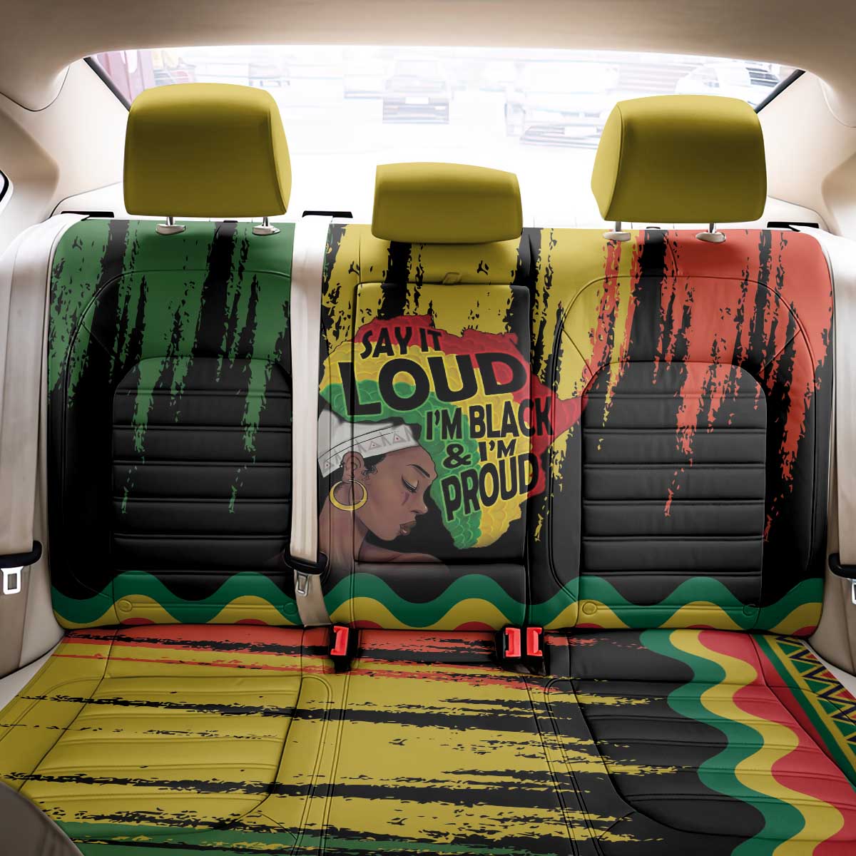 Black History Dreadlocks Map Back Car Seat Cover Say It Loud I’m Black and I’m Proud - Wonder Print Shop
