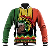 Black History Dreadlocks Map Baseball Jacket Say It Loud I’m Black and I’m Proud - Wonder Print Shop