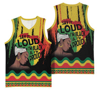 Black History Dreadlocks Map Basketball Jersey Say It Loud I’m Black and I’m Proud - Wonder Print Shop