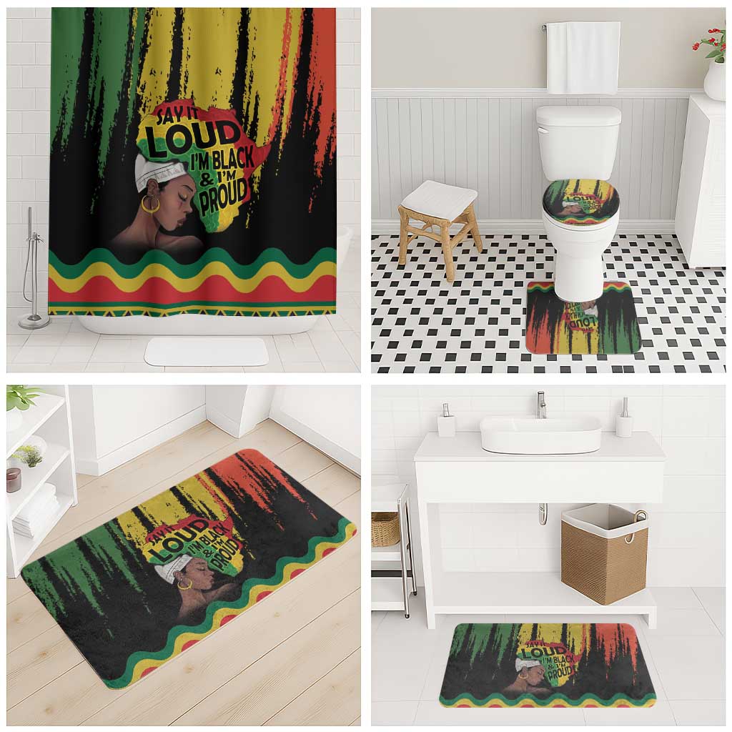 Black History Dreadlocks Map Bathroom Set Say It Loud I’m Black and I’m Proud - Wonder Print Shop