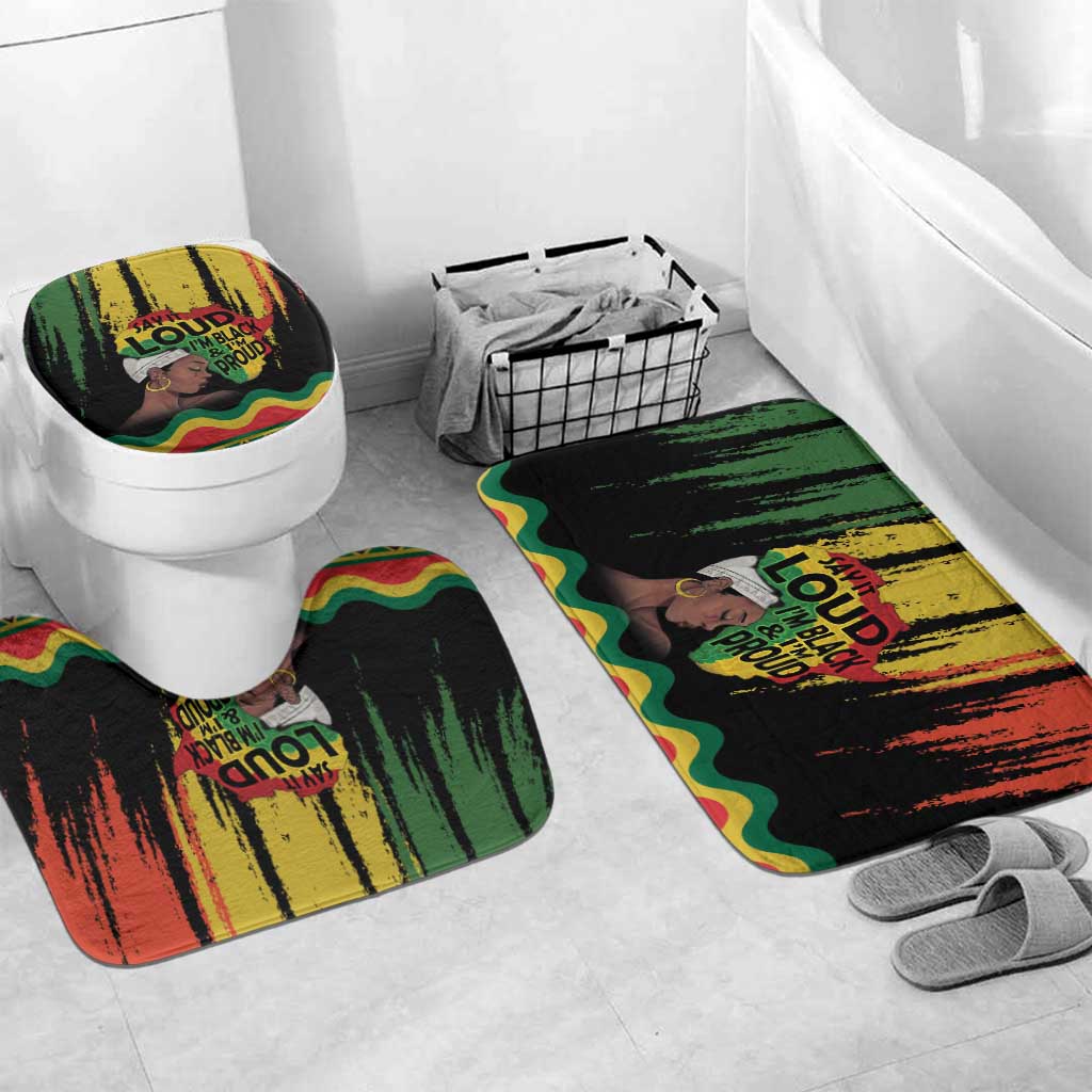 Black History Dreadlocks Map Bathroom Set Say It Loud I’m Black and I’m Proud - Wonder Print Shop