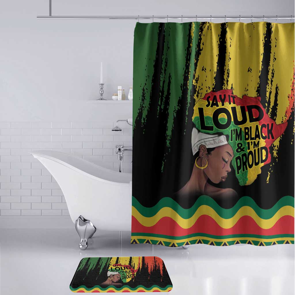 Black History Dreadlocks Map Bathroom Set Say It Loud I’m Black and I’m Proud - Wonder Print Shop