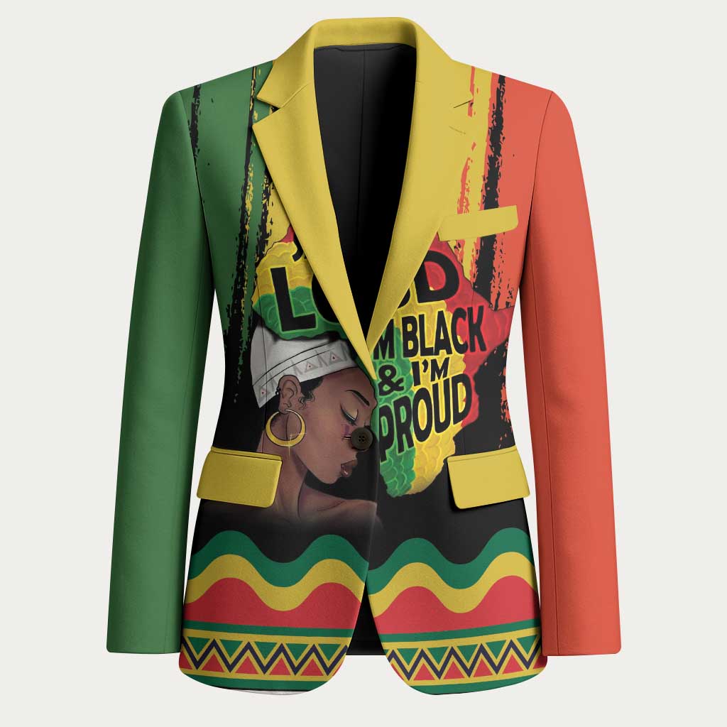 Black History Dreadlocks Map Blazer Say It Loud I’m Black and I’m Proud - Wonder Print Shop