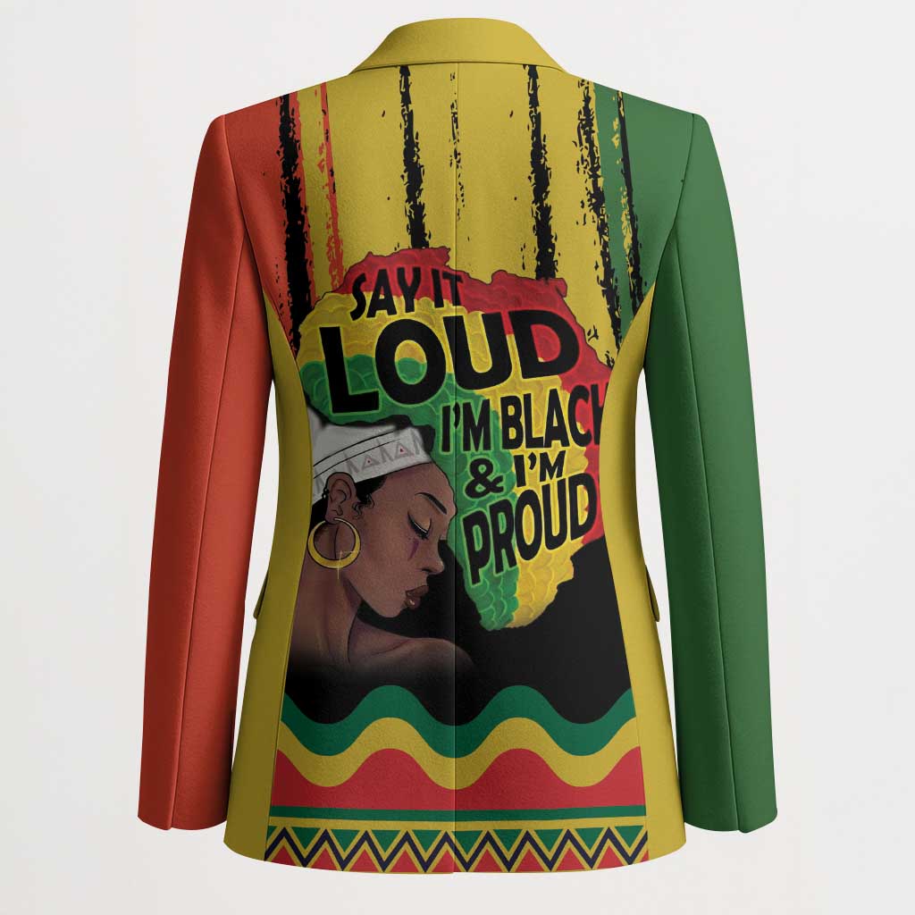 Black History Dreadlocks Map Blazer Say It Loud I’m Black and I’m Proud - Wonder Print Shop
