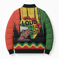 Black History Dreadlocks Map Bomber Puffer Jacket Say It Loud I’m Black and I’m Proud - Wonder Print Shop