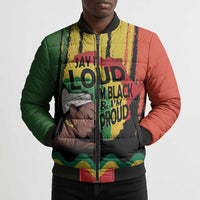 Black History Dreadlocks Map Bomber Puffer Jacket Say It Loud I’m Black and I’m Proud - Wonder Print Shop