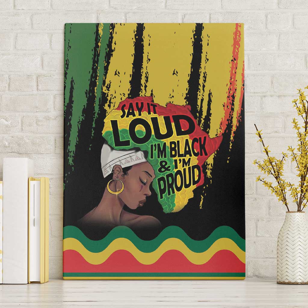 Black History Dreadlocks Map Canvas Wall Art Say It Loud I’m Black and I’m Proud - Wonder Print Shop