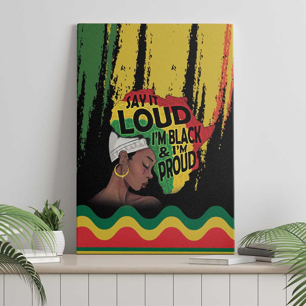 Black History Dreadlocks Map Canvas Wall Art Say It Loud I’m Black and I’m Proud - Wonder Print Shop