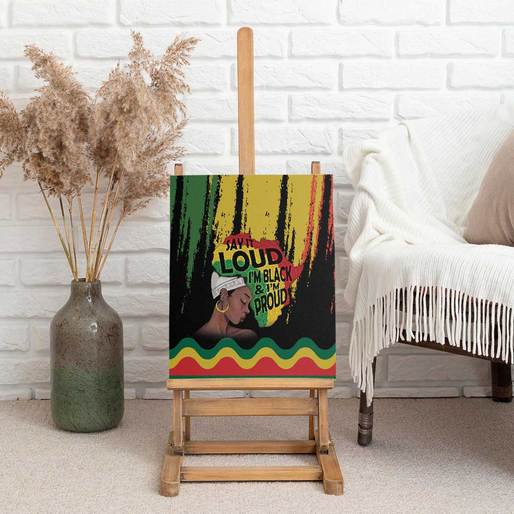 Black History Dreadlocks Map Canvas Wall Art Say It Loud I’m Black and I’m Proud - Wonder Print Shop