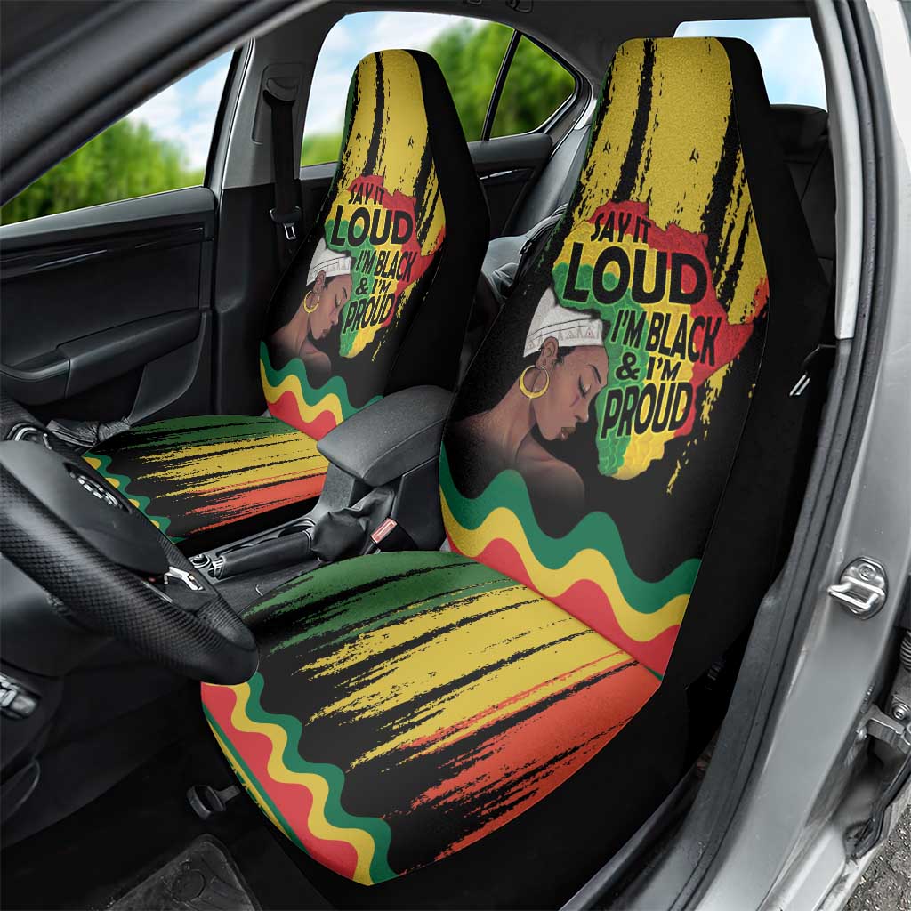 Black History Dreadlocks Map Car Seat Cover Say It Loud I’m Black and I’m Proud - Wonder Print Shop