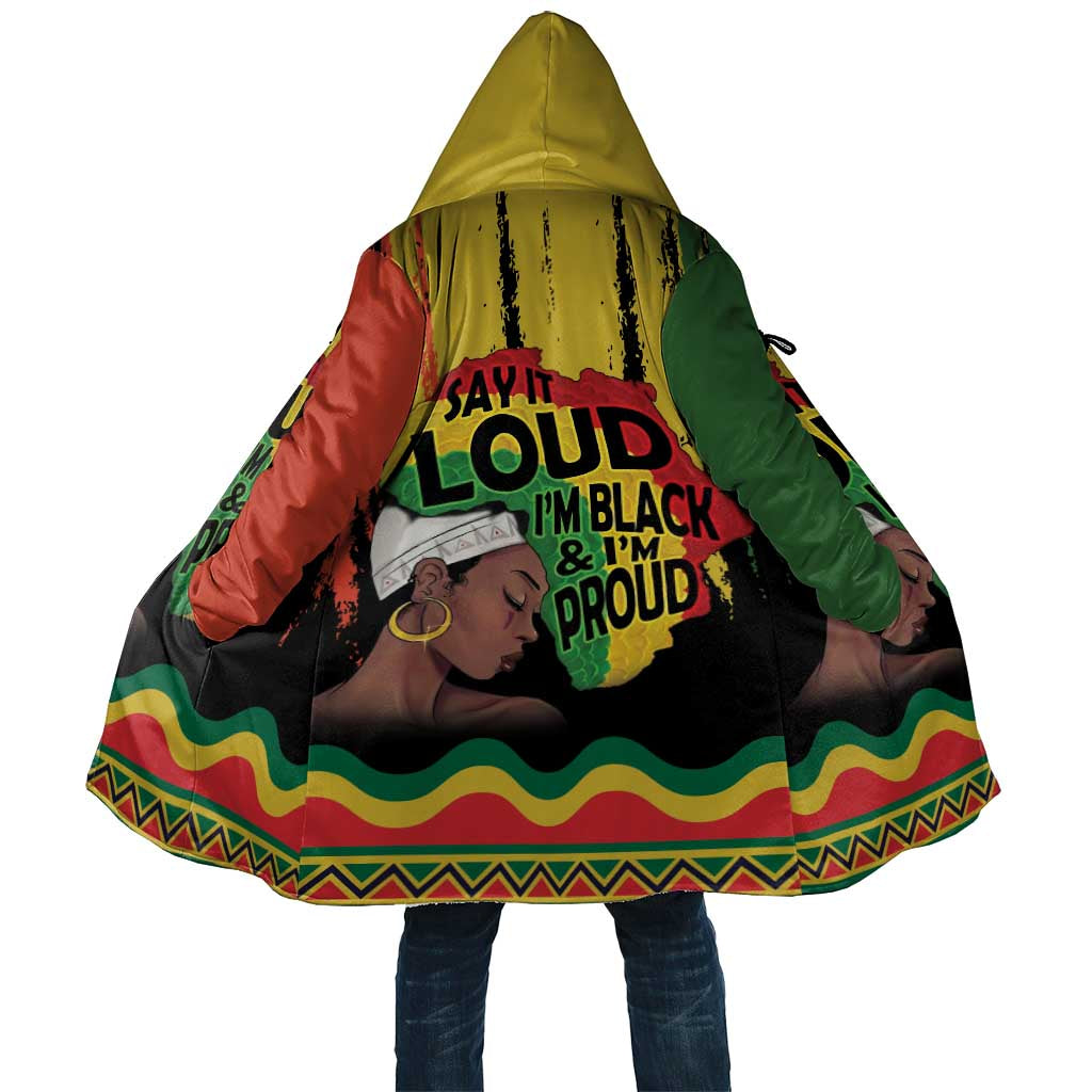 Black History Dreadlocks Map Cloak Say It Loud I’m Black and I’m Proud - Wonder Print Shop
