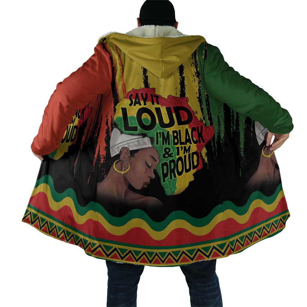 Black History Dreadlocks Map Cloak Say It Loud I’m Black and I’m Proud - Wonder Print Shop