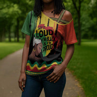 Black History Dreadlocks Map Cross Shoulder Shirt Say It Loud I’m Black and I’m Proud - Wonder Print Shop