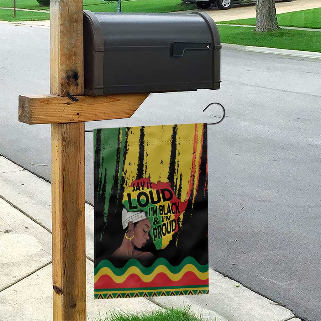 Black History Dreadlocks Map Garden Flag Say It Loud I’m Black and I’m Proud - Wonder Print Shop