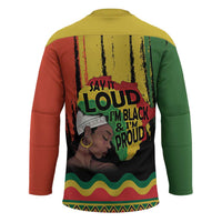 Black History Dreadlocks Map Hockey Jersey Say It Loud I’m Black and I’m Proud - Wonder Print Shop