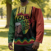 Black History Dreadlocks Map Hockey Jersey Say It Loud I’m Black and I’m Proud - Wonder Print Shop