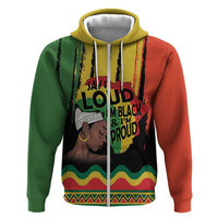 Black History Dreadlocks Map Hoodie Say It Loud I’m Black and I’m Proud - Wonder Print Shop