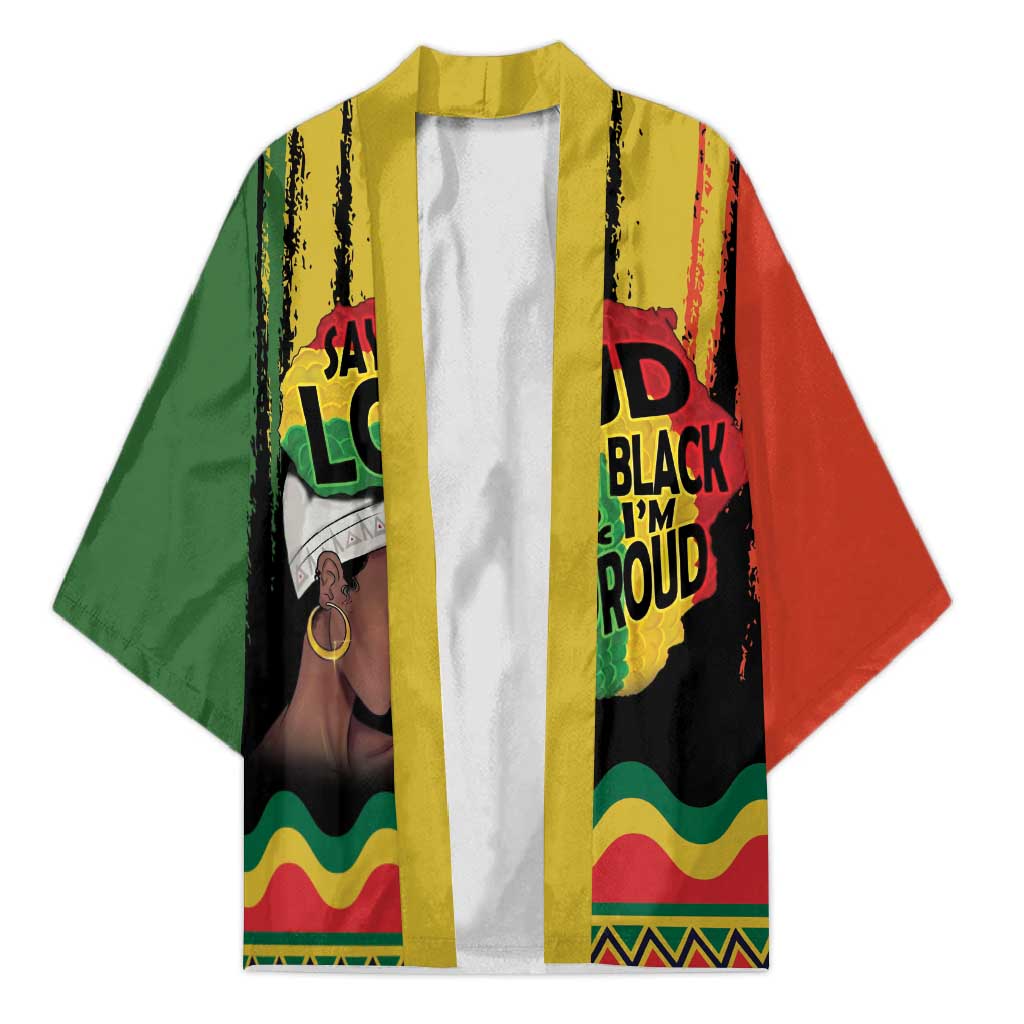 Black History Dreadlocks Map Kimono Say It Loud I’m Black and I’m Proud - Wonder Print Shop
