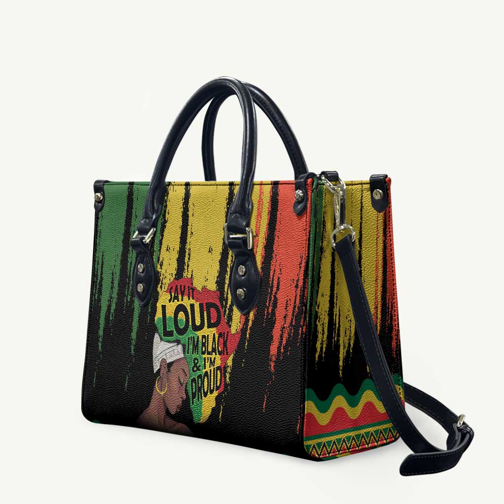 Black History Dreadlocks Map Leather Bag Say It Loud I’m Black and I’m Proud - Wonder Print Shop