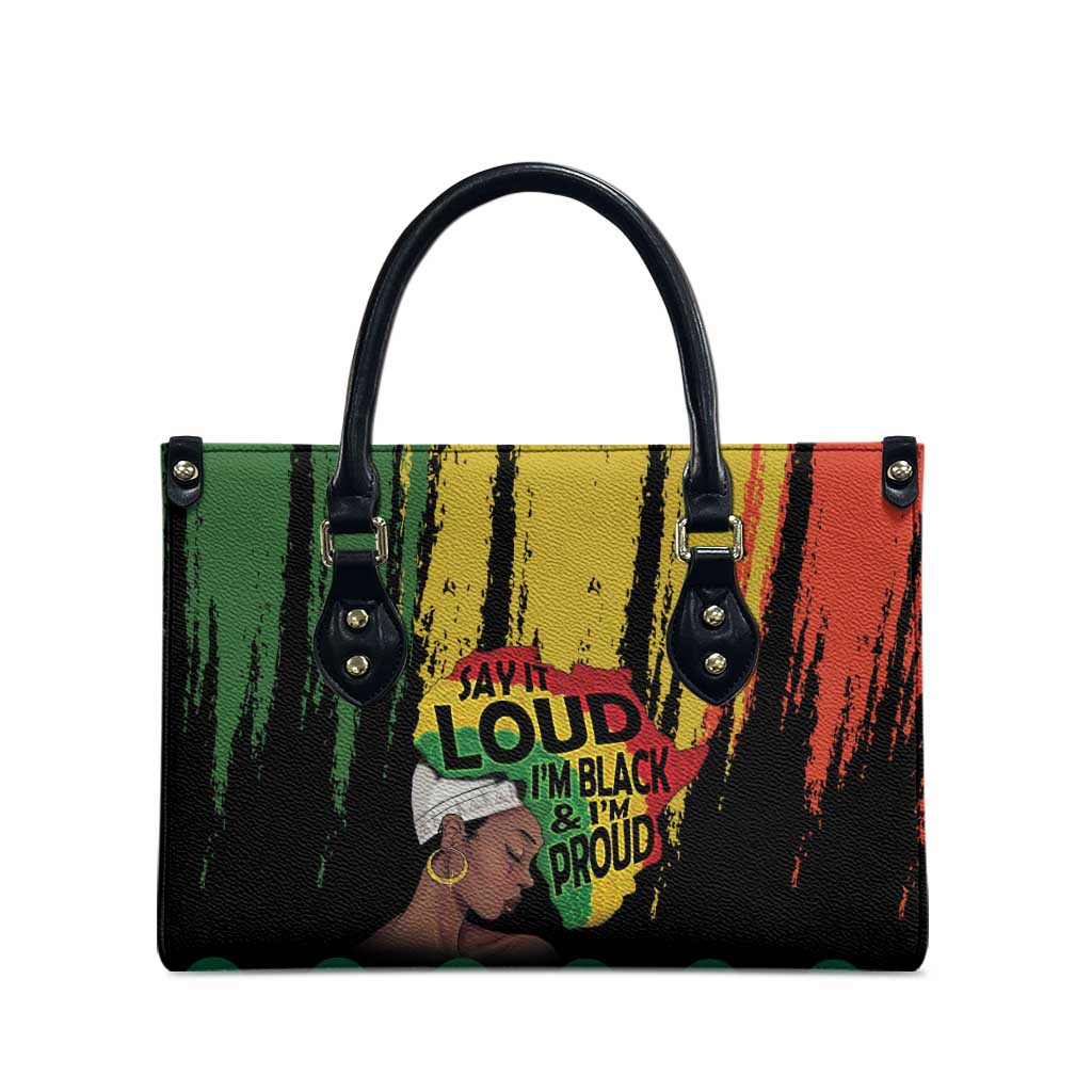 Black History Dreadlocks Map Leather Bag Say It Loud I’m Black and I’m Proud - Wonder Print Shop