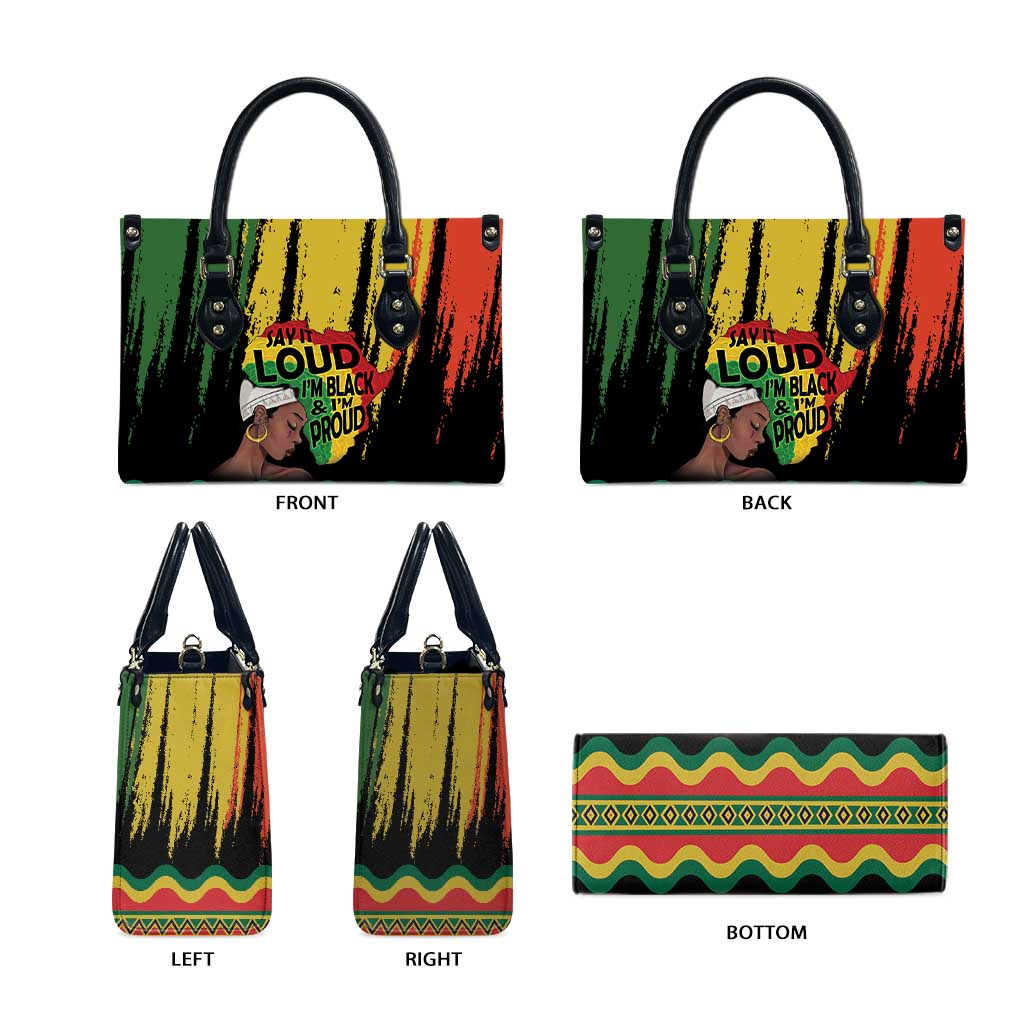 Black History Dreadlocks Map Leather Bag Say It Loud I’m Black and I’m Proud - Wonder Print Shop