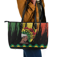 Black History Dreadlocks Map Leather Tote Bag Say It Loud I’m Black and I’m Proud - Wonder Print Shop