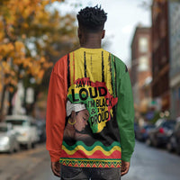Black History Dreadlocks Map Long Sleeve Shirt Say It Loud I’m Black and I’m Proud - Wonder Print Shop