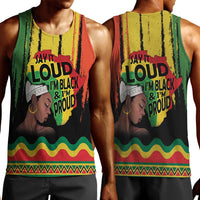 Black History Dreadlocks Map Men Tank Top Say It Loud I’m Black and I’m Proud - Wonder Print Shop