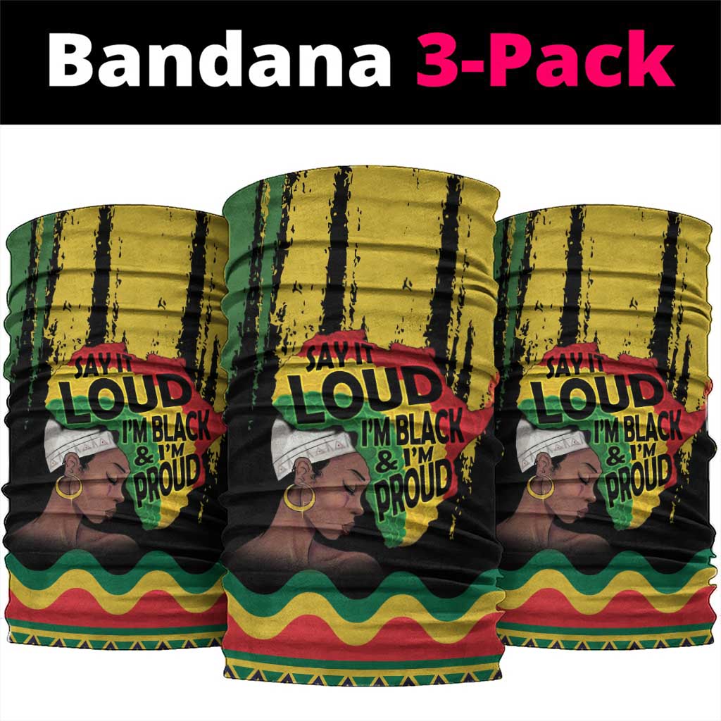 Black History Dreadlocks Map Neck Gaiter Say It Loud I’m Black and I’m Proud - Wonder Print Shop